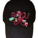 More Tentacles to Party Octovideo Funny Octopus - Black Adjustable Cap Hat