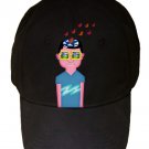 Day Dreaming Imagine Boy Artwork Cartoon Guy w/ Birds - Black Adjustable Cap Hat