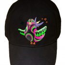 Bird Fairy Colorful Flying Cartoon Artwork Design - Black Adjustable Cap Hat