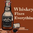 Whiskey Fixes Everything Drinking Humor - Plywood Wood Print Poster Wall Art