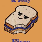 Peanut Butter & Jelly Fixes Everything Food - Plywood Wood Print Poster Wall Art