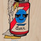 Beer Fixes Everything Food Humor Cartoon - Plywood Wood Print Poster Wall Art