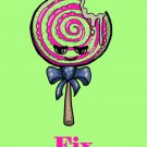 Lollipops Fix Everything Food Humor Cartoon - Plywood Wood Print Poster Wall Art