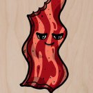 Bacon Fixes Everything Food Humor Cartoon - Plywood Wood Print Poster Wall Art