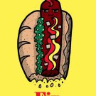 Hot Dogs Fix Everything Food Humor Cartoon - Plywood Wood Print Poster Wall Art