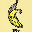 Bananas Fix Everything Food Humor Cartoon - Plywood Wood Print Poster Wall Art