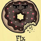 Donuts Fix Everything Food Humor Cartoon - Plywood Wood Print Poster Wall Art