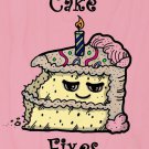 Birthday Cake Fixes Everything Food Cartoon - Plywood Wood Print Poster Wall Art