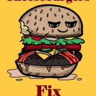 Bacon Cheeseburgers Fix Everything Food - Plywood Wood Print Poster Wall Art