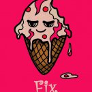Ice Cream Fixes Everything Food Humor - Plywood Wood Print Poster Wall Art