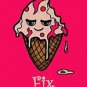 Ice Cream Fixes Everything Food Humor - Plywood Wood Print Poster Wall Art