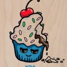 Cupcakes Fix Everything Food Humor Cartoon - Plywood Wood Print Poster Wall Art