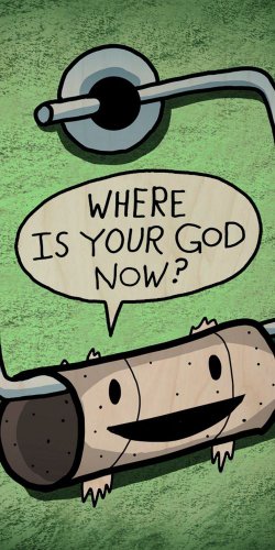 Toilet Paper God Funny Empty Roll Humor - Plywood Wood Print Poster Wall Art