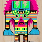 Punk Skate Totem Skateboarding Colorful Art - Plywood Wood Print Poster Wall Art