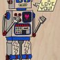 80's Love Robot Funny Feeling Vintage Robot - Plywood Wood Print Poster Wall Art