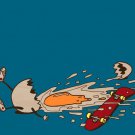 Egg Skate Funny Skateboarding Yoke Fall - Plywood Wood Print Poster Wall Art