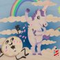 Donut Unicorn Shaving in Clouds Funny Art - Plywood Wood Print Poster Wall Art