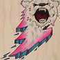 Bear Bolt Lightning Animal Cartoon Logo - Plywood Wood Print Poster Wall Art