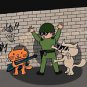 Bad Cats w/ Cop Funny Cartoon Tagged Wall - Plywood Wood Print Poster Wall Art