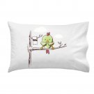"Public Toilet" Funny Bird in Tree w/ Toilet Paper Roll - Single Pillow Case
