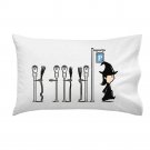 "Parking" Funny Witch Broomstick Street Park w/ Meters - Single Pillow Case