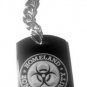 Zombie Homeland Security Biohazard Logo - Metal Ring Key Chain Keychain