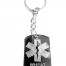 Medical Emergency Wheat Allergy Logo Symbol - Metal Ring Key Chain Keychain