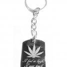 Weed Pot Ganja Marijuana Leaf "I Feel so High.." - Metal Ring Key Chain Keychain