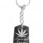 Weed Pot Ganja Marijuana Leaf "I Feel so High.." - Metal Ring Key Chain Keychain