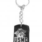 USMC Bulldog United States Marine Corps Logo - Metal Ring Key Chain Keychain