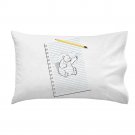 "Sketching Escape" Funny Bear Drawing Punching on Paper - Single Pillow Case
