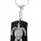 Hawaiian Tiki Celtic Turtle Logo Symbol - Metal Ring Key Chain Keychain