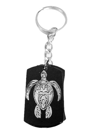 Hawaiian Tiki Celtic Turtle Logo Symbol - Metal Ring Key Chain Keychain