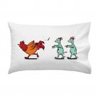 "Zombie Attack" Rooster Chased by Infected Chickens Funny - Single Pillow Case