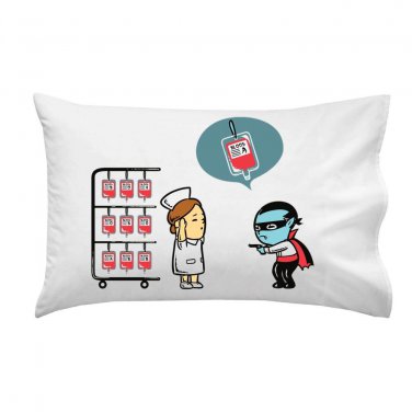 "Robbery" Vampire Stealing Blood Donation Bank Stick Up - Single Pillow Case
