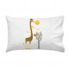 "Painting Smiley" Giraffe Artist Paintbrush w/ Sun Artwork - Single Pillow Case