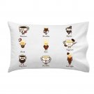 "Coffee Personality" Cartoon Coffee Brew Drink Type Faces - Single Pillow Case