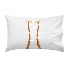 "Cloudy Day" Funny Cartoon Giraffe Heads in Clouds - Single Pillow Case