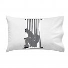"Behind The War" Funny Space Movie Parody Villain on Toilet - Single Pillow Case