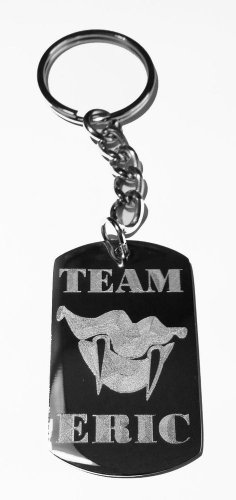 Team Eric Blood Vampire Lips & Fangs TV Show - Metal Ring Key Chain Keychain
