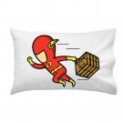 "Part-Time JOB Pizza Shop" Parody Super Hero Delivering - Single Pillow Case