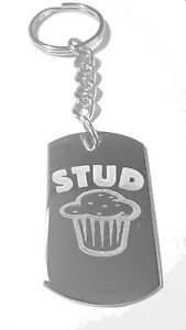 Stud Muffin Humor Picture Funny Novelty - Metal Ring Key Chain Keychain
