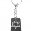 Star of David Jewish Judaism Religious Symbol - Metal Ring Key Chain Keychain