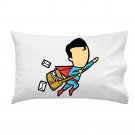 "Part-Time JOB Post" Parody Super Hero Flying Mail Delivery - Single Pillow Case