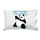 "Outfit" Funny Panda Bear Trying to Put on Clothes - Single Pillow Case