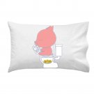 "Cha Ching" Piggy Bank Pig Pooping Coins Toilet Funny - Single Pillow Case