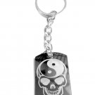 Sugar Skull Yin Yang Brain Skeleton Horror Logo - Metal Ring Key Chain Keychain