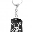 Skeleton Skull Vampire Cross Bones Logo Symbol - Metal Ring Key Chain Keychain