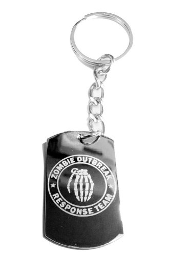 Zombie Outbreak Response ZORT Grenade Skull - Metal Ring Key Chain Keychain