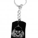 Skull Ace Cards Gambling Logo Symbols - Metal Ring Key Chain Keychain